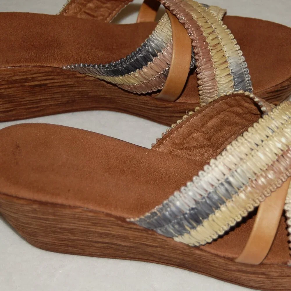 Italian Shoemakers, Wildflower Platform Wedge Slide Sandals Women EU 40 (US 9) - Picture 9 of 13